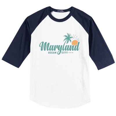 Maryland Ocean City State Of America Usa Baseball Sleeve Shirt