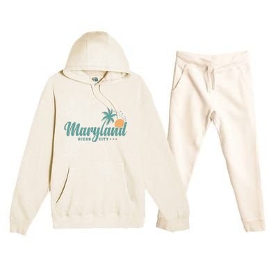 Maryland Ocean City State Of America Usa Premium Hooded Sweatsuit Set