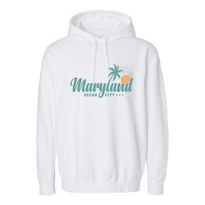 Maryland Ocean City State Of America Usa Garment-Dyed Fleece Hoodie