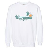 Maryland Ocean City State Of America Usa Garment-Dyed Sweatshirt