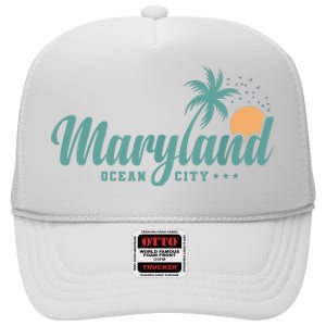 Maryland Ocean City State Of America Usa High Crown Mesh Back Trucker Hat