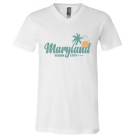 Maryland Ocean City State Of America Usa V-Neck T-Shirt