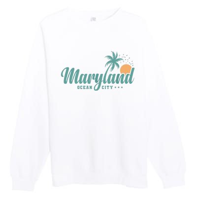 Maryland Ocean City State Of America Usa Premium Crewneck Sweatshirt