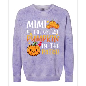 Mimi Of Cutest Pumpkin In The Patch Halloween Thanksgiving Gift Colorblast Crewneck Sweatshirt