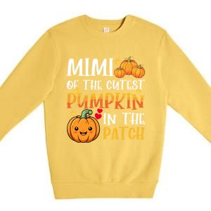 Mimi Of Cutest Pumpkin In The Patch Halloween Thanksgiving Gift Premium Crewneck Sweatshirt