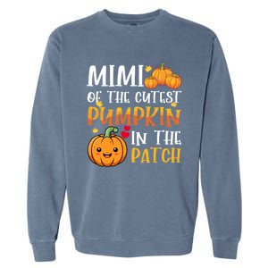 Mimi Of Cutest Pumpkin In The Patch Halloween Thanksgiving Gift Garment-Dyed Sweatshirt