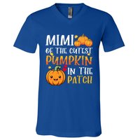 Mimi Of Cutest Pumpkin In The Patch Halloween Thanksgiving Gift V-Neck T-Shirt