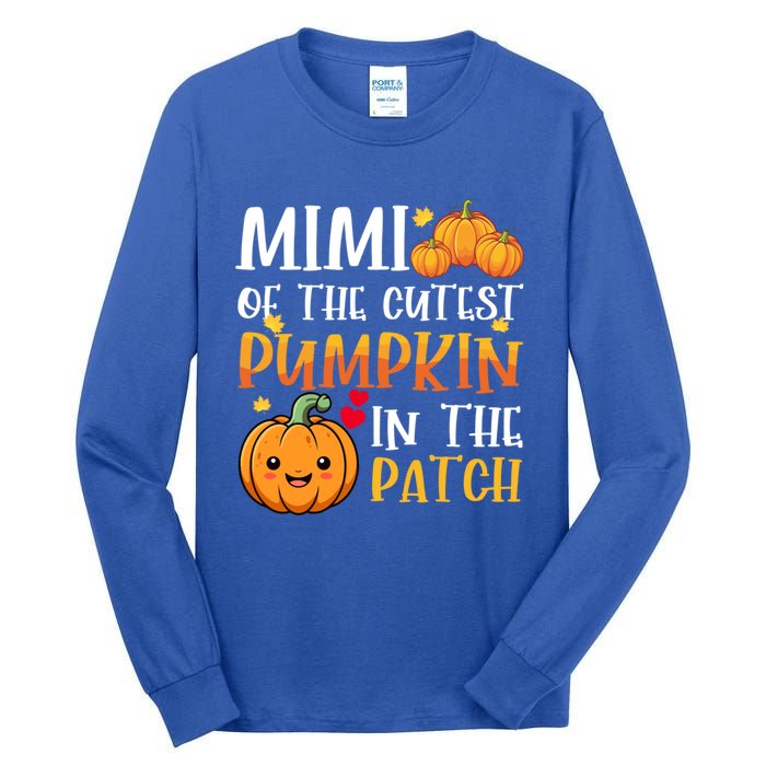 Mimi Of Cutest Pumpkin In The Patch Halloween Thanksgiving Gift Tall Long Sleeve T-Shirt