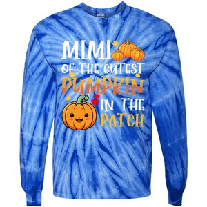 Mimi Of Cutest Pumpkin In The Patch Halloween Thanksgiving Gift Tie-Dye Long Sleeve Shirt