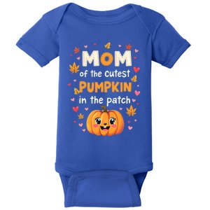 Mom Of Cutest Pumpkin In The Patch Halloween Thanksgiving Gift Baby Bodysuit