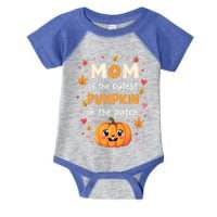 Mom Of Cutest Pumpkin In The Patch Halloween Thanksgiving Gift Infant Baby Jersey Bodysuit