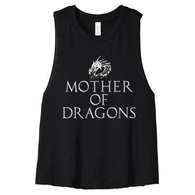 Mother Of Dragons Funny Mothers Day Mom Gift Women's Racerback Cropped Tank