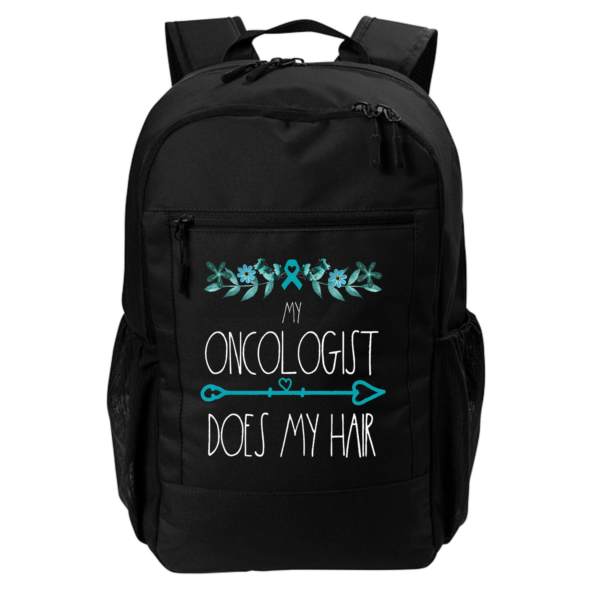 My Oncologist Does My Hair Ovarian Cancer Awareness Products Backpack
