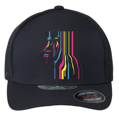 Modern Abstract Zebra Flexfit Unipanel Trucker Cap