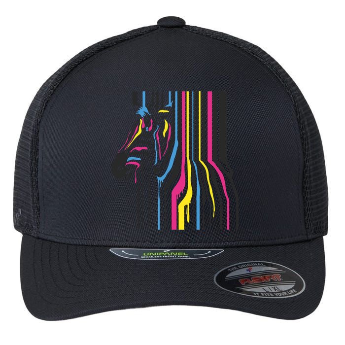 Modern Abstract Zebra Flexfit Unipanel Trucker Cap