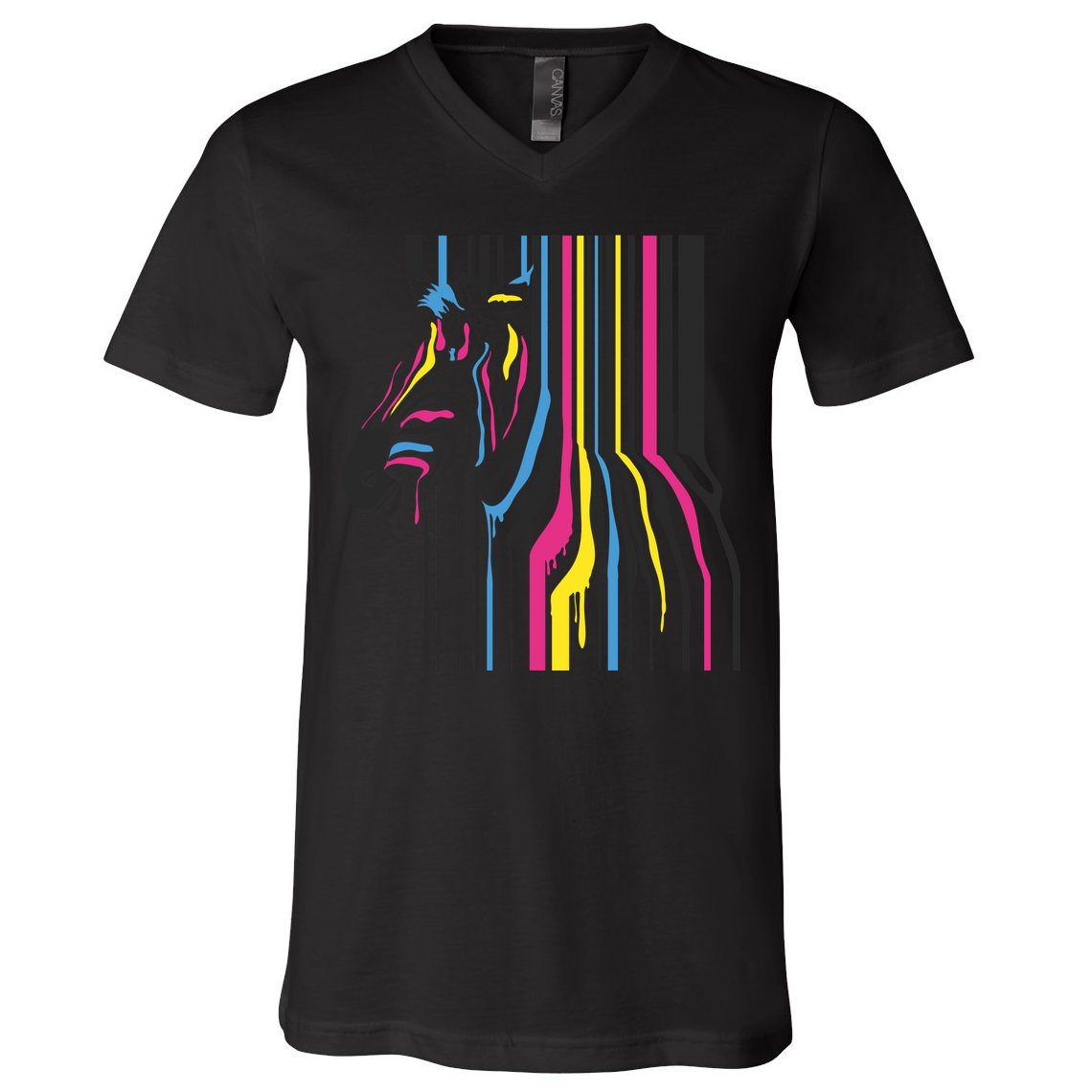 Modern Abstract Zebra V-Neck T-Shirt