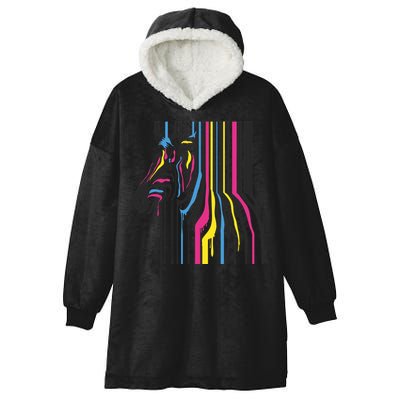 Modern Abstract Zebra Hooded Wearable Blanket