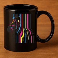 Modern Abstract Zebra 11oz C Handle Ceramic Mug