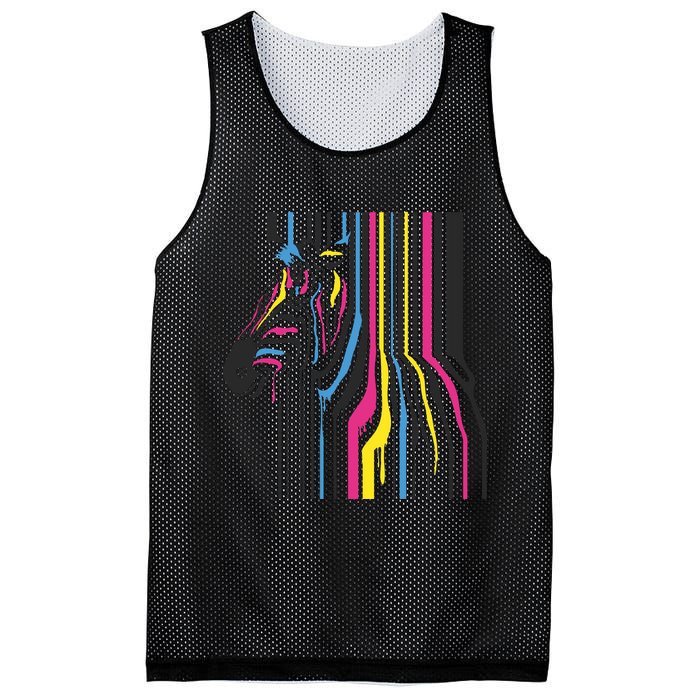 Modern Abstract Zebra Mesh Reversible Basketball Jersey Tank