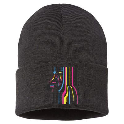 Modern Abstract Zebra Sustainable Knit Beanie