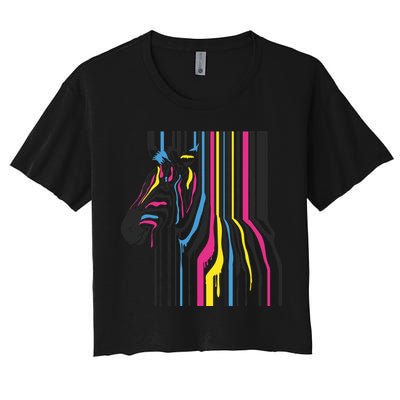 Modern Abstract Zebra Crop Top