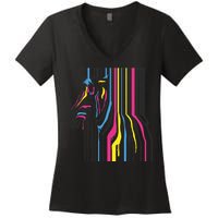 Modern Abstract Zebra Women's V-Neck T-Shirt