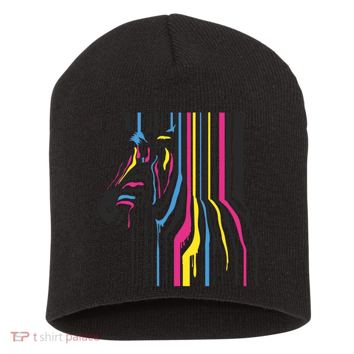 Modern Abstract Zebra Short Acrylic Beanie