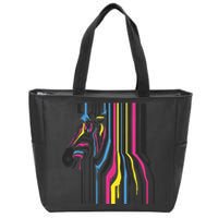 Modern Abstract Zebra Zip Tote Bag