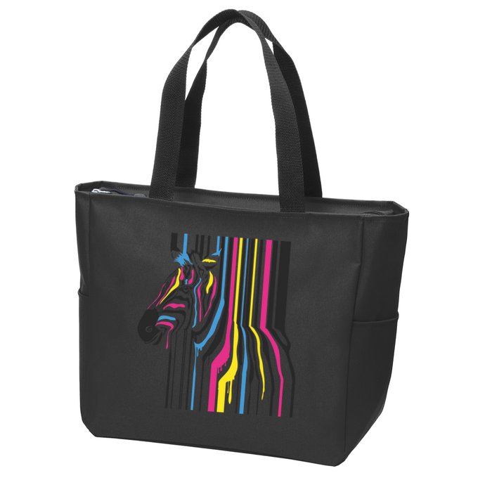 Modern Abstract Zebra Zip Tote Bag