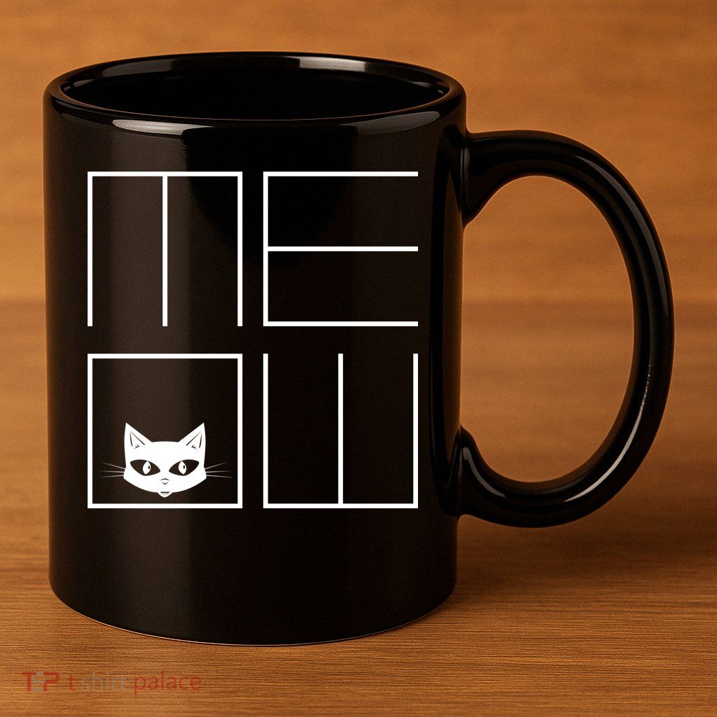 Modern Meow  11oz C Handle Ceramic Mug