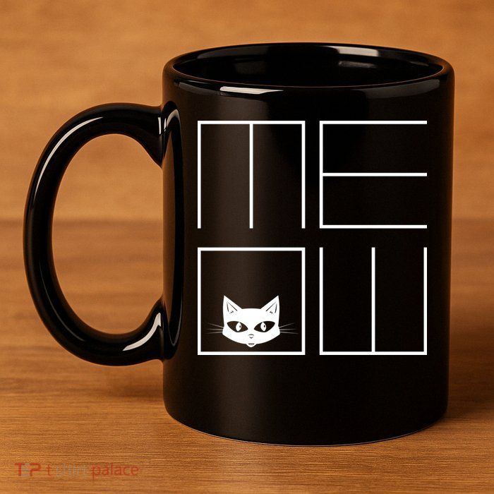 Modern Meow  11oz C Handle Ceramic Mug