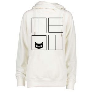 Modern Meow  Womens Funnel Neck Pullover Hood