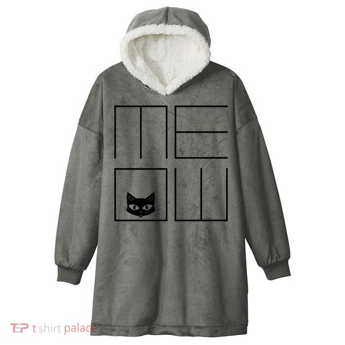 Modern Meow  Hooded Wearable Blanket