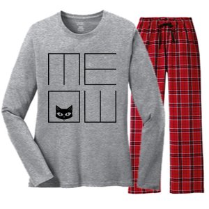 Modern Meow  Women's Long Sleeve Flannel Pajama Set 