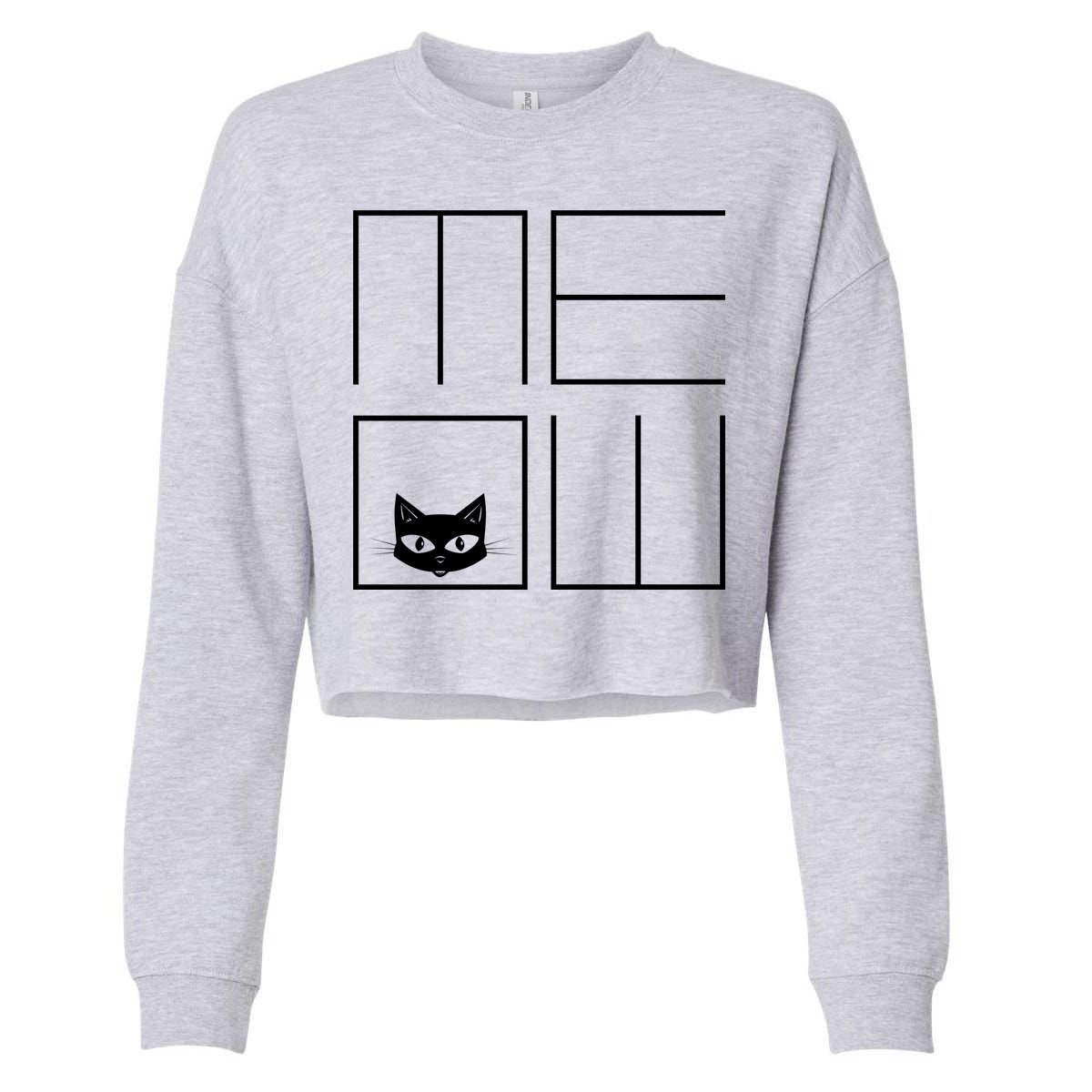 Modern Meow  Cropped Pullover Crew