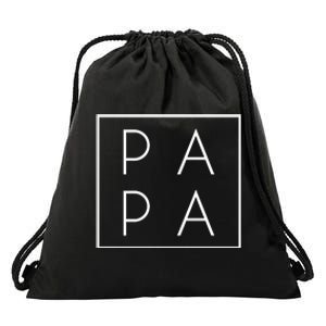 Modern PA PA Papa Father logo Drawstring Bag