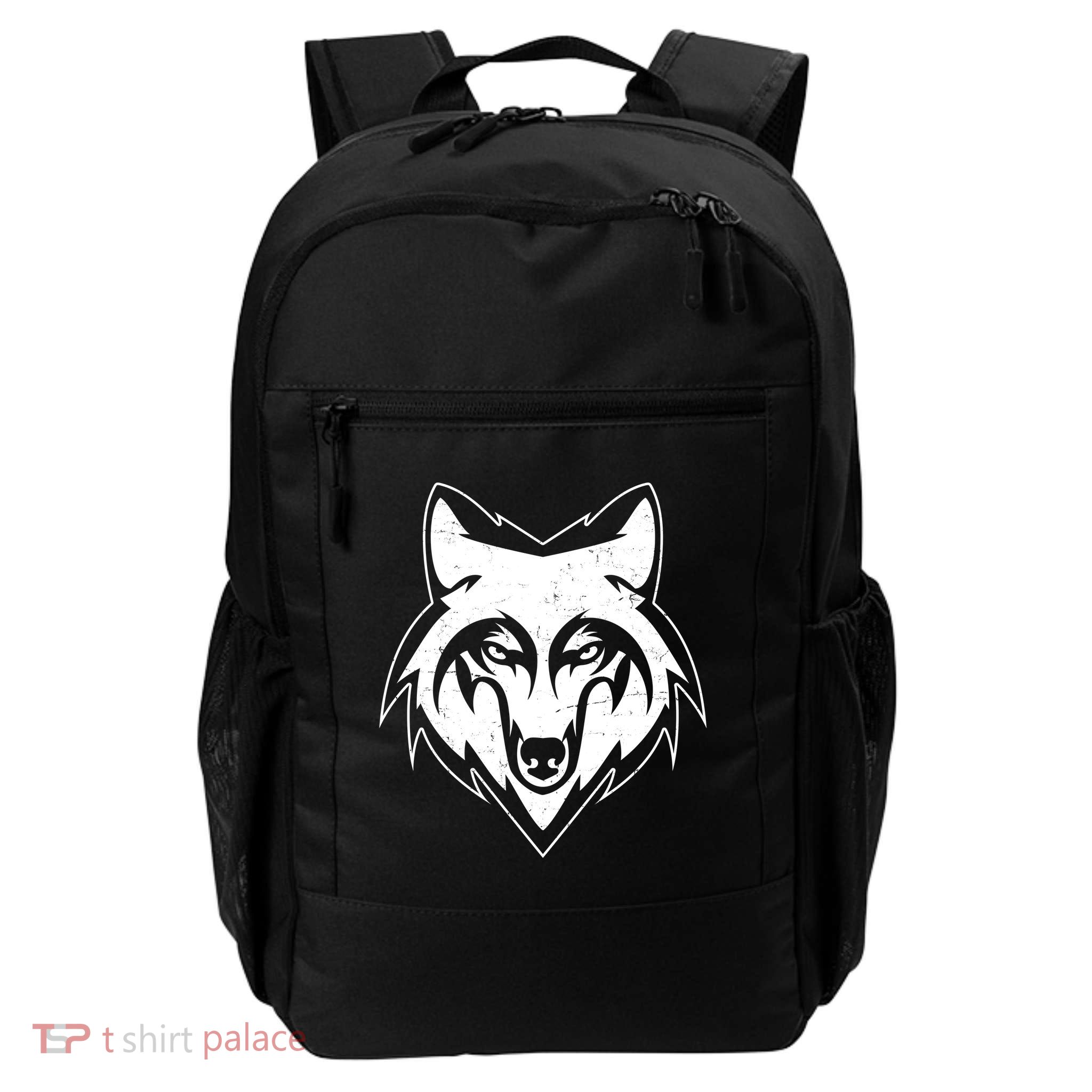 Modern Wolf Face Symbol Backpack