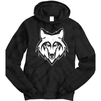Modern Wolf Face Symbol Tie Dye Hoodie