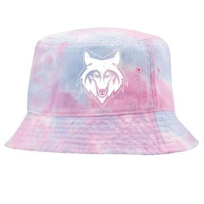 Modern Wolf Face Symbol Tie-Dyed Bucket Hat