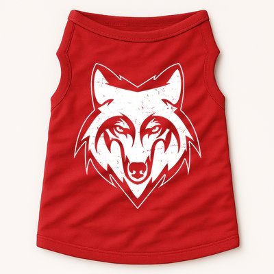 Modern Wolf Face Symbol Doggie Tank