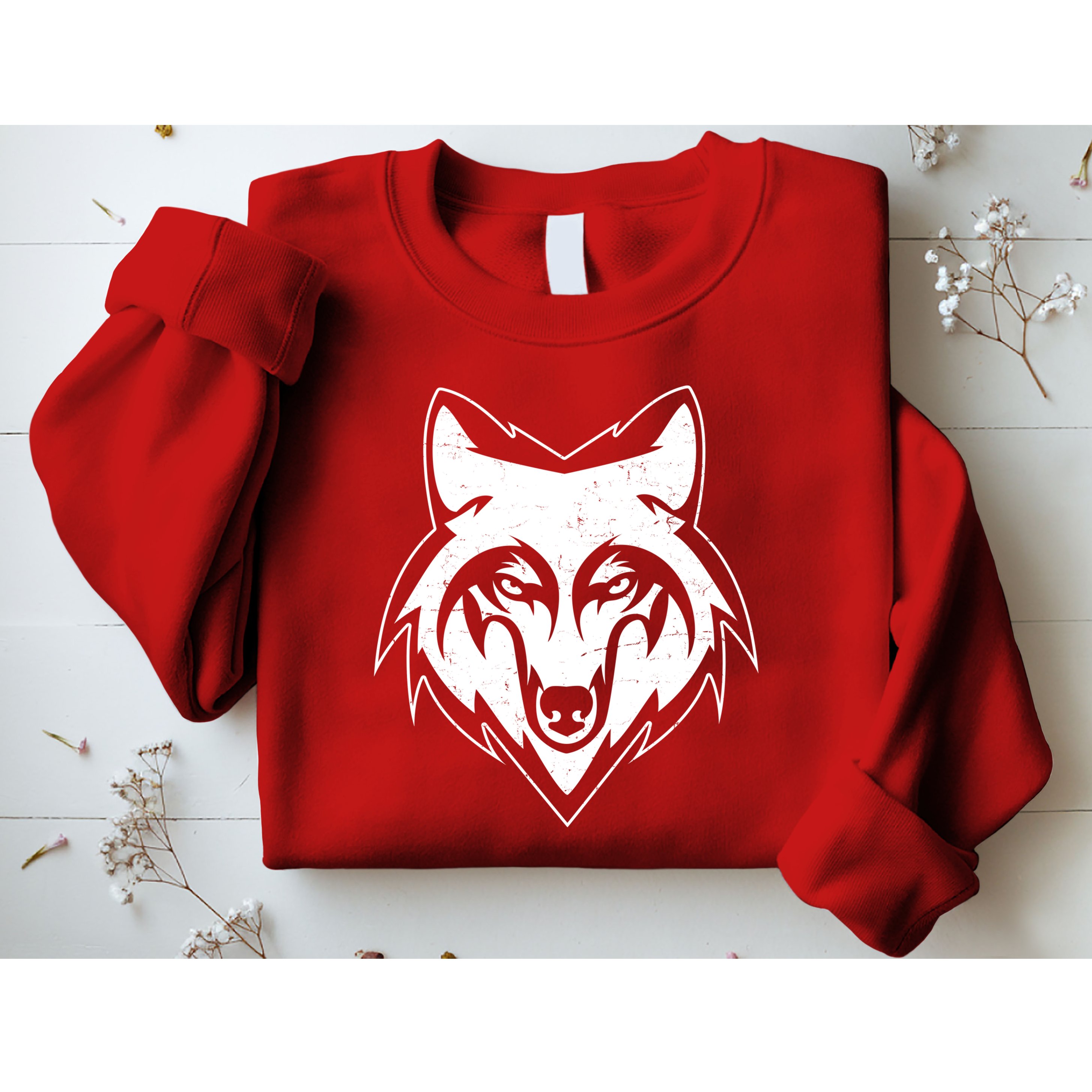 Modern Wolf Face Symbol Sweatshirt