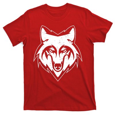 Modern Wolf Face Symbol T-Shirt