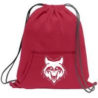 Modern Wolf Face Symbol Sweatshirt Cinch Pack Bag