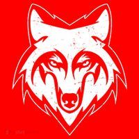 Modern Wolf Face Symbol Button