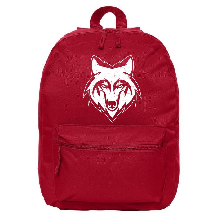Modern Wolf Face Symbol 16 in Basic Backpack