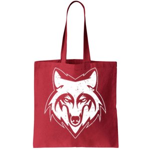 Modern Wolf Face Symbol Tote Bag