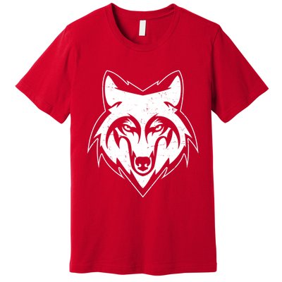 Modern Wolf Face Symbol Premium T-Shirt