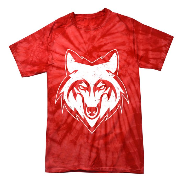 Modern Wolf Face Symbol Tie-Dye T-Shirt