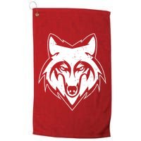 Modern Wolf Face Symbol Golf Towel