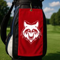 Modern Wolf Face Symbol Golf Towel